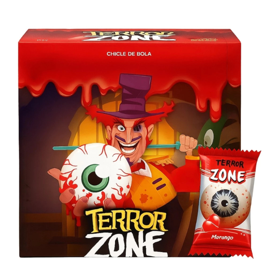 Chiclete Terror Zone Olhos C/40 Sukest Halloween Festa Temática Doces