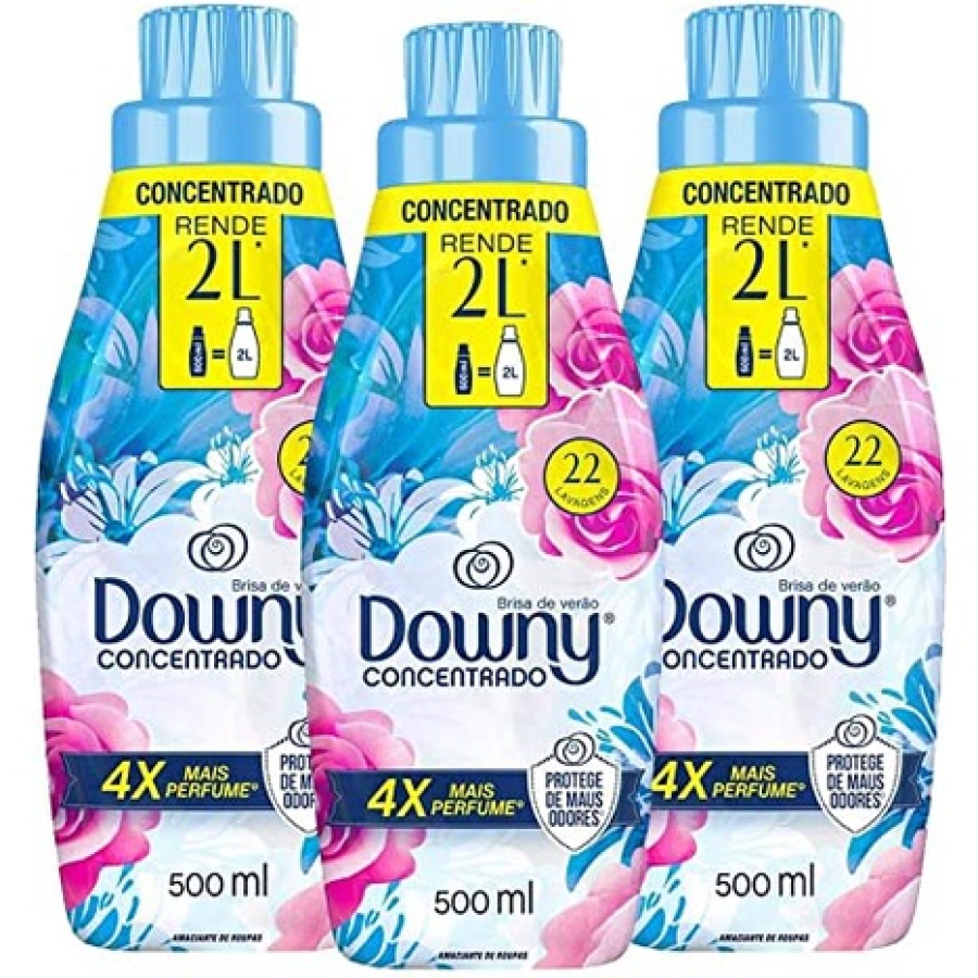 Kit com 03 amaciante de Roupas Downy 500ml brisa de Verão Envio com nota